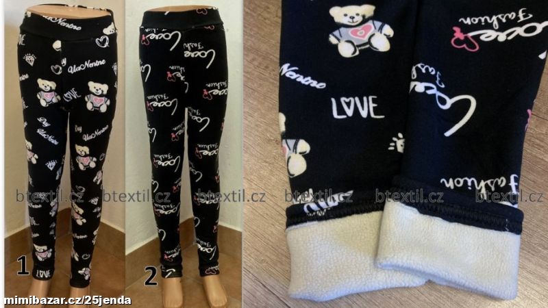 Oteplené legíny kalhoty s plyšem 98-164