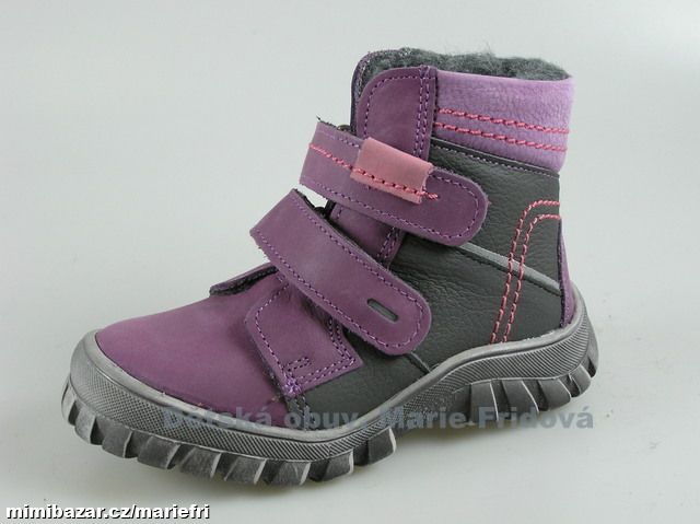 Zimní dětská celokožená obuv ESSI 2337 fialová