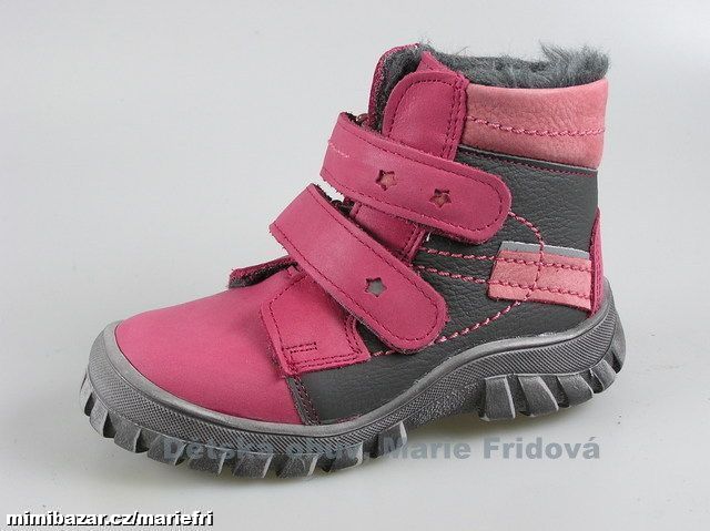 Zimní dětská celokožená obuv ESSI 2308 červená