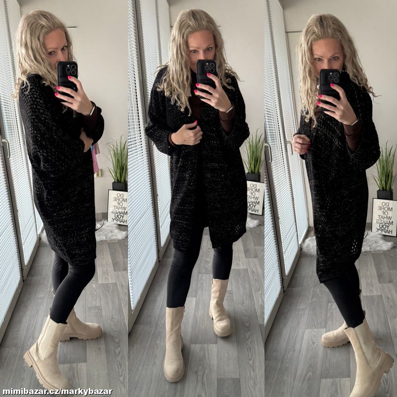 Kardigan se zlatou nití