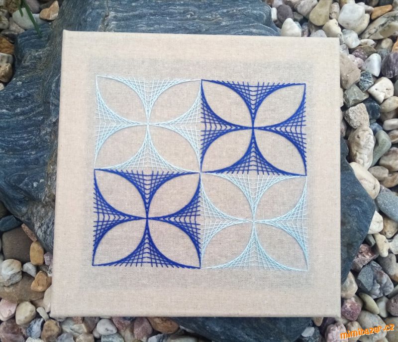Obrazek String Prodám - obraz modrý string art technika 25x25 cm, Čáslav | Mimibazar.cz