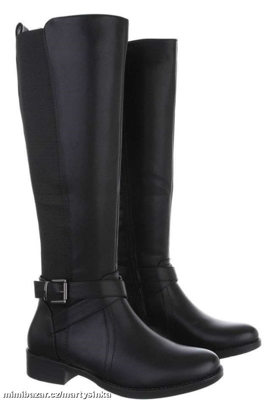 Vysoké kozačky na nízkém podpatku