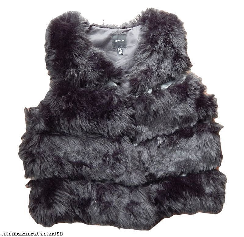 Kožíšková vesta s koženkou vel.L/44/46