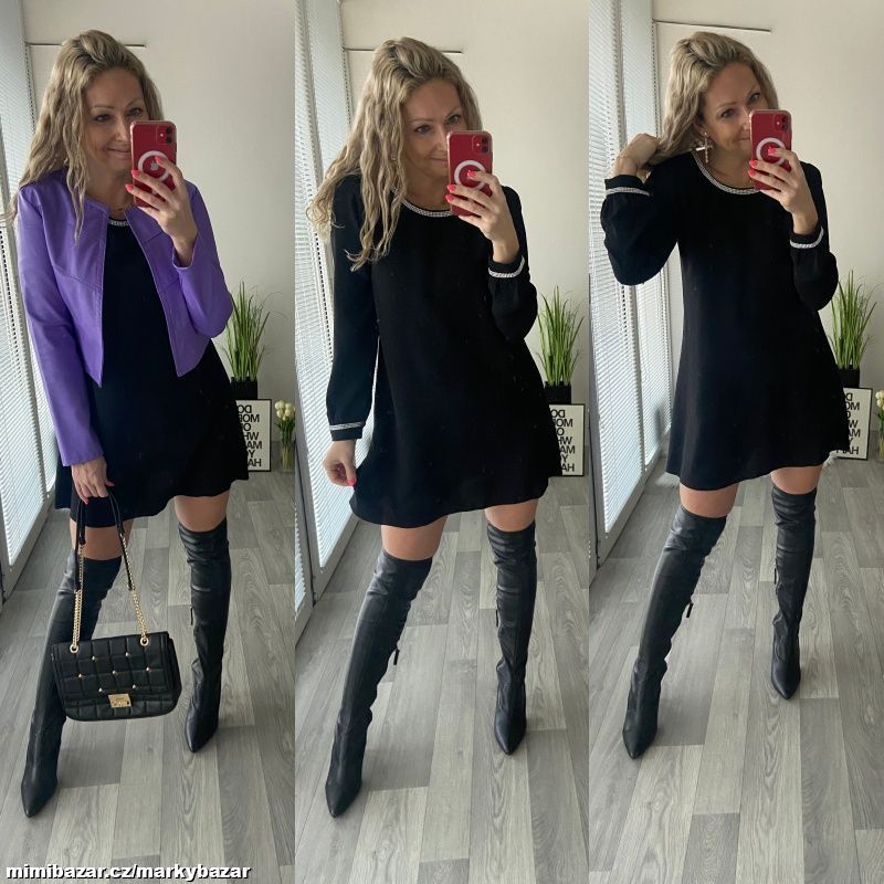 Áčkové šaty se štrasem