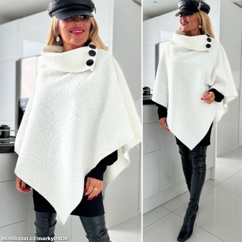 Rolákové pončo na tři knoflíky