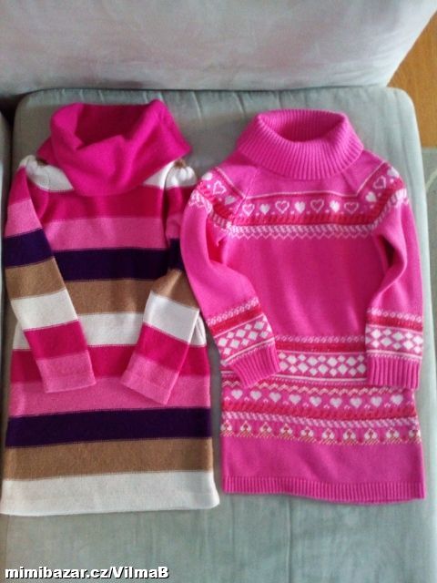 Úpletové rolákové šaty/ dlouhý svetr vel.110/116