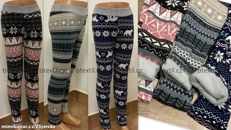 Oteplené legíny kalhoty s plyšem 98-164