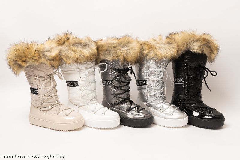 Luxusní vysoké sněhule v.36, 37, 38, 39, 40, 41-5BAREV