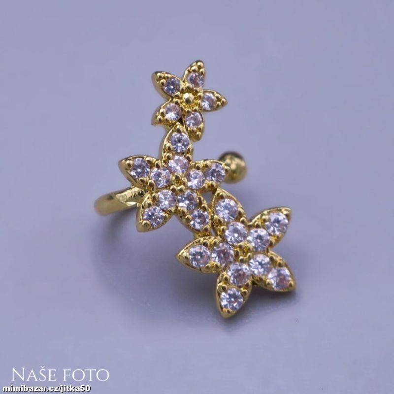 Zl záušnice z chir. oceli kytičky se zirkonySKLADE