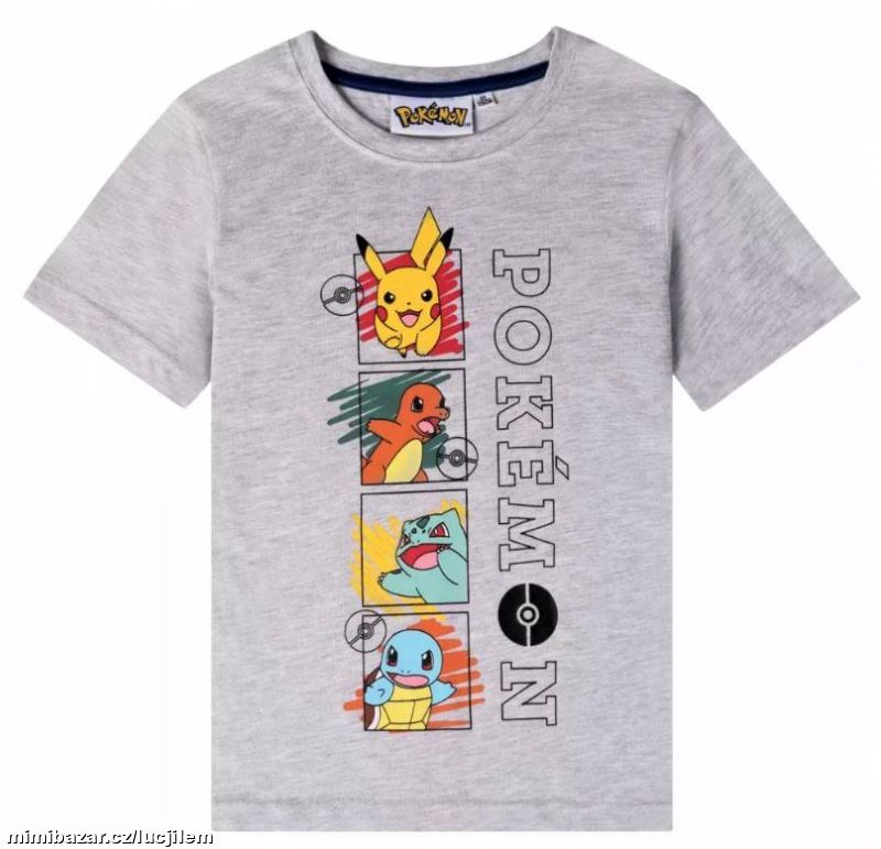 Tričko Pokémon šedé