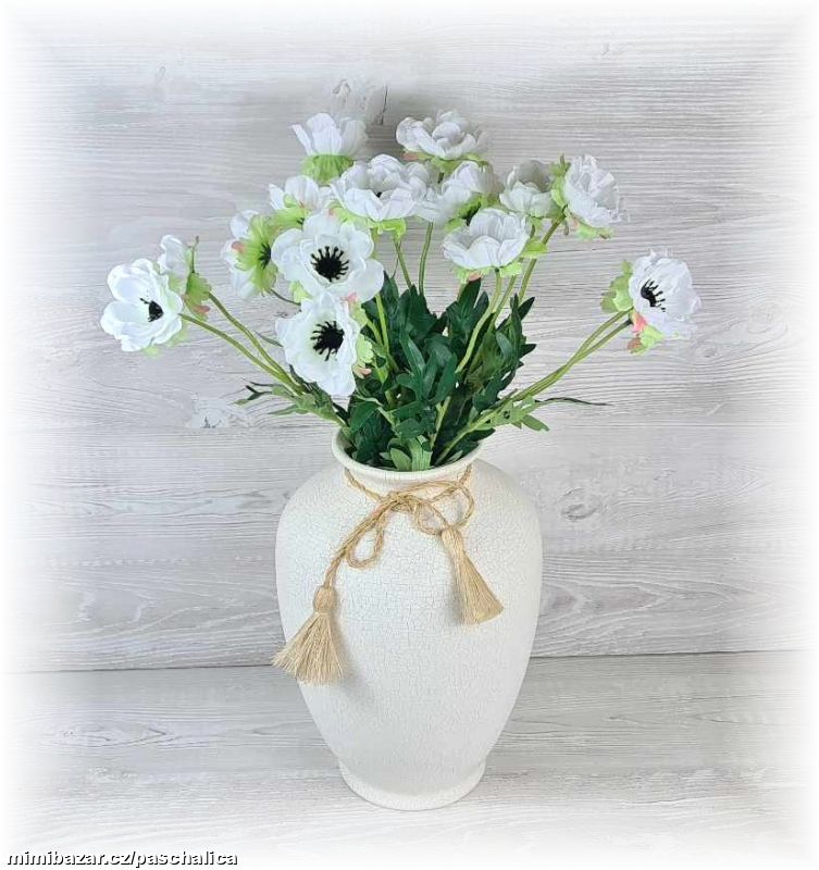 Anemonka bílá 3 květy 52 cm
