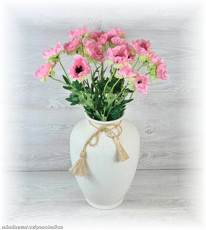 Anemonka růžová 3 květy 52 cm