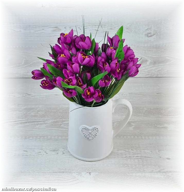 Crocus kytička 27 cm burgundy