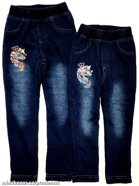 Jeansové zateplené leginy ve vel.98