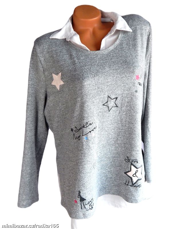 Kombinovaný svetřík s halenkou vel.48