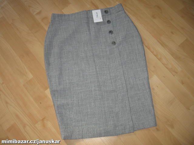 Šedá elegantní pouzdrová sukně DOROTHY PERKINS