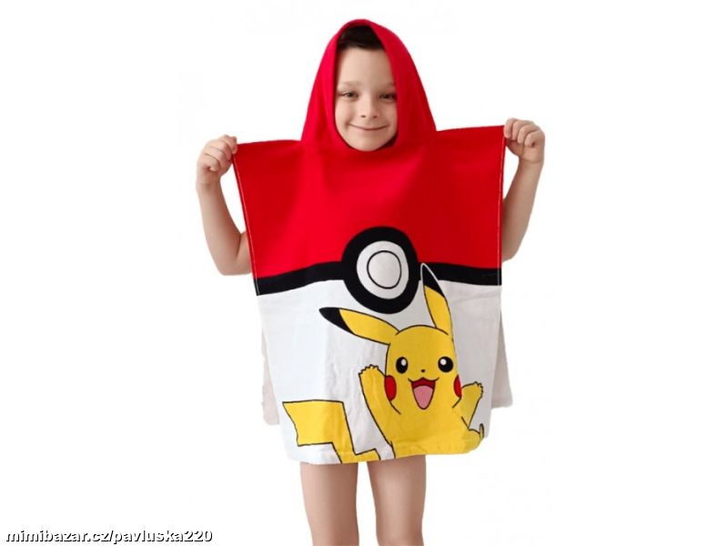 Dětské pončo Pokémon Pokéball a Pikachu