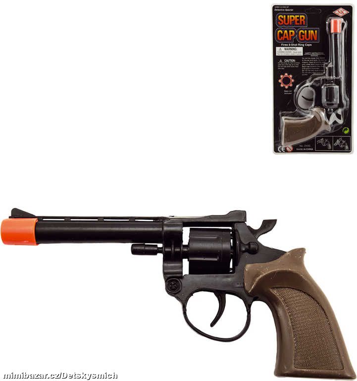 Pistole kapslovka 8 ran 20cm dětský kolt plast