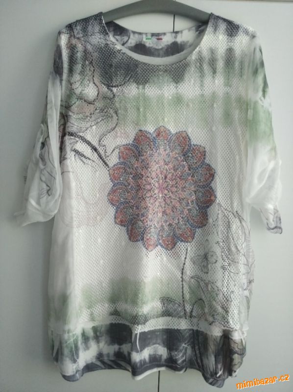 Halenka - tunika mandala, 2 vrstvy, vel. L - XL