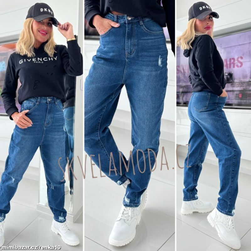 Dámské elastické džíny NÍZKÝ SED - skladem