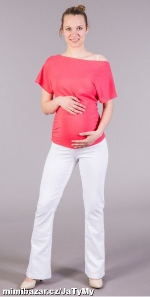 Těhotenské kalhoty Jeans bílé, vel. L