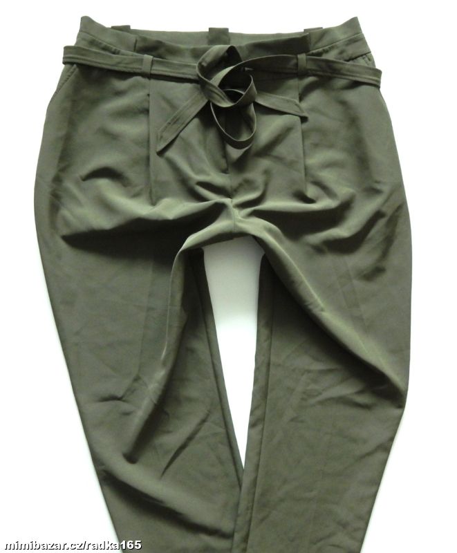 Khaki kalhoty s páskem vel.48 ...outlet