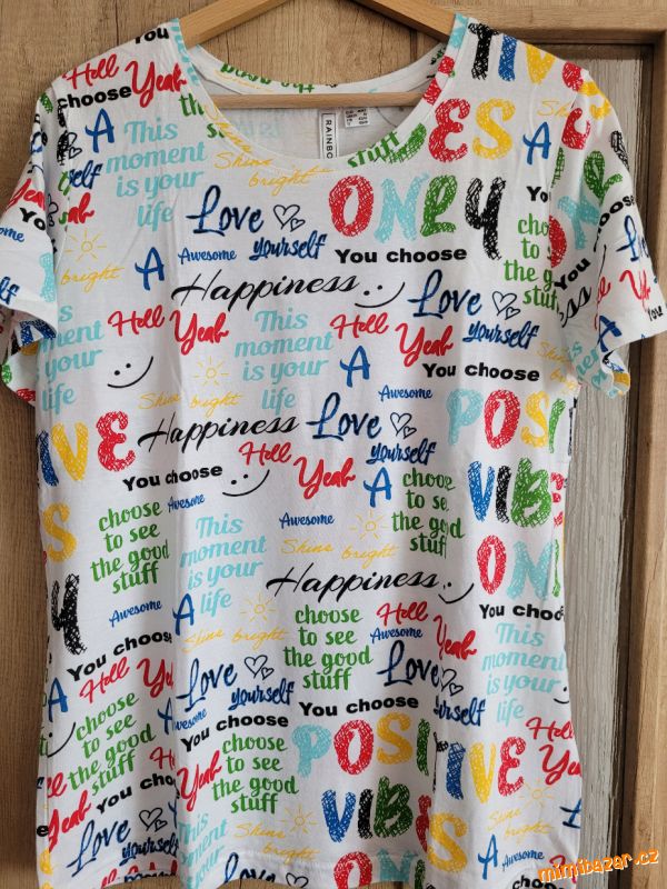 *BÍLÉ DÁMSKÉ TIČKO S POTISKEM* VEL.40/42