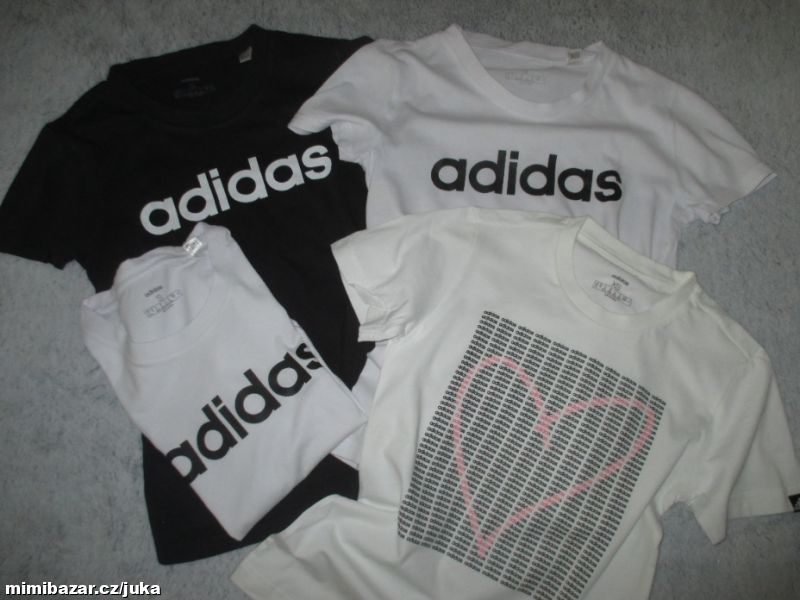 Bílé a černé tričko Adidas