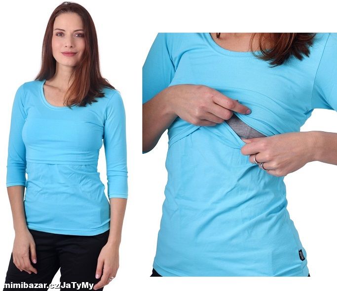 Kojící tričko Kateřina tyrkys, vel. M/L, SKLADEM