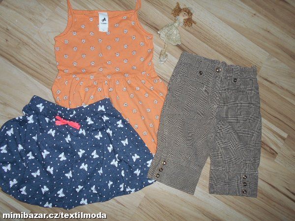 3/4 kalhoty šaty sukně komplet 3ks > 4-5let let