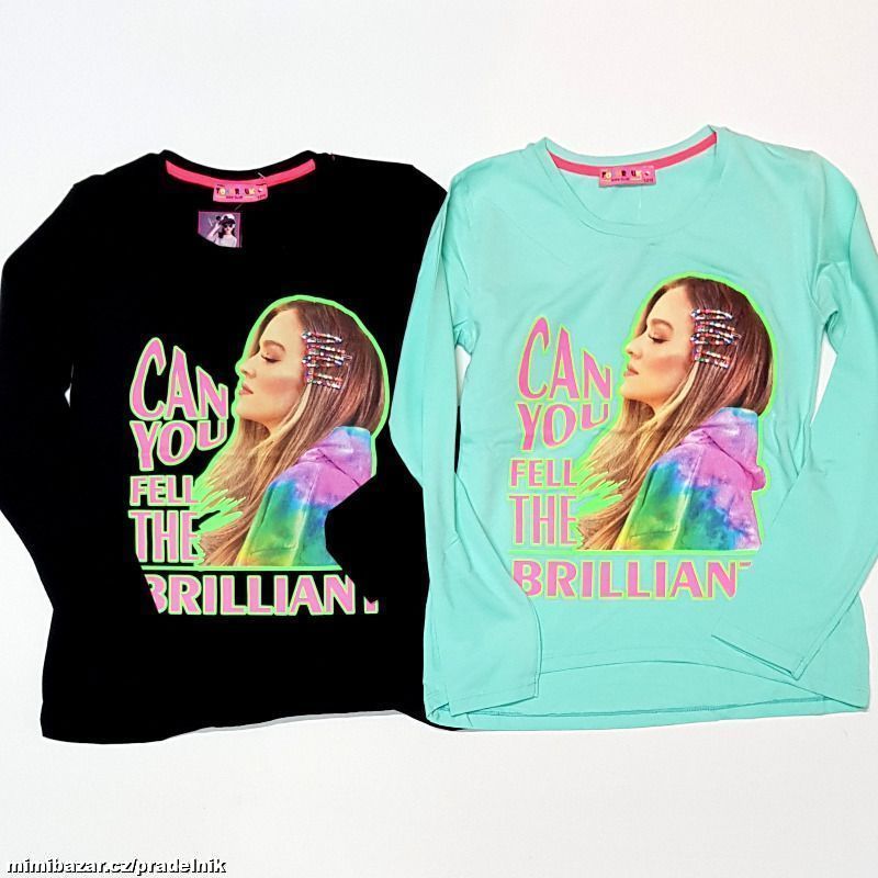 Dívčí tričko s dl.rukávem s dívkou vel. 128 až 176