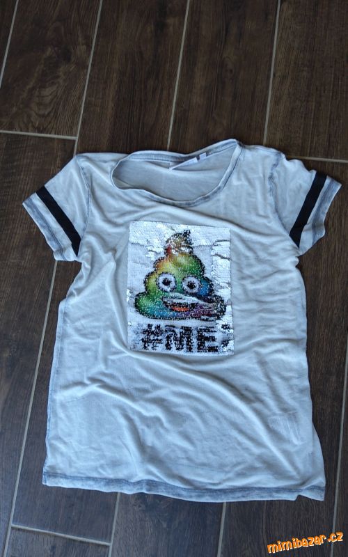 Krásné dívčí tričko s flitry Emoji