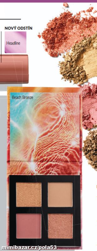 Letní paletka broskvových očních stínů Beach Bronz
