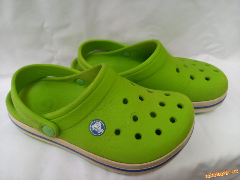 CROCS limetková + modrá 34/35
