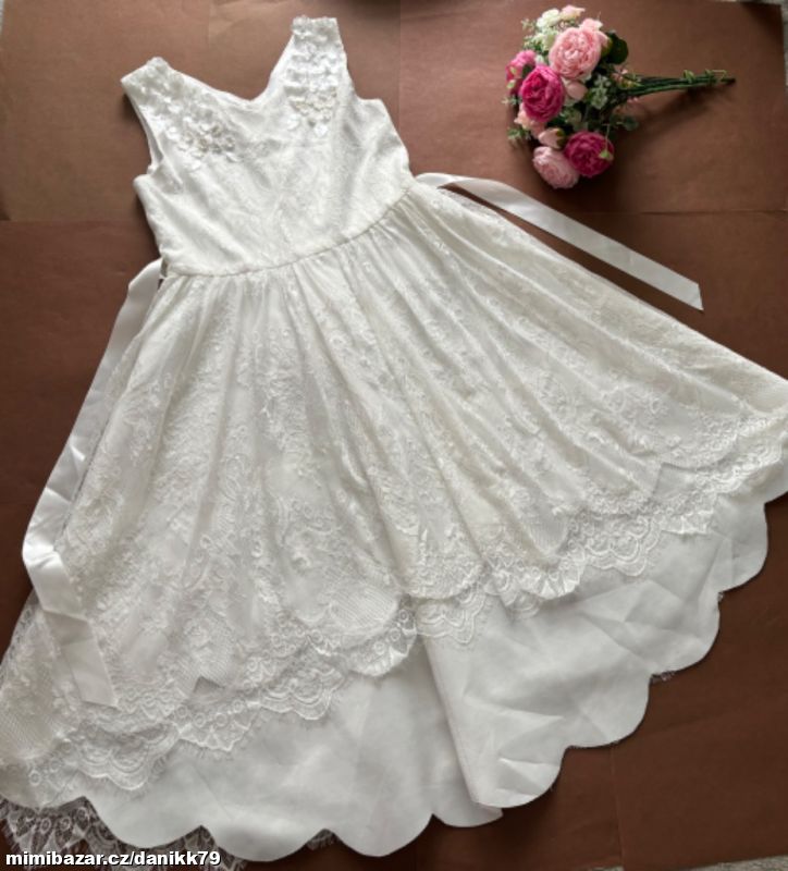 OB/ šaty společenské krémové barvy - v.11 let