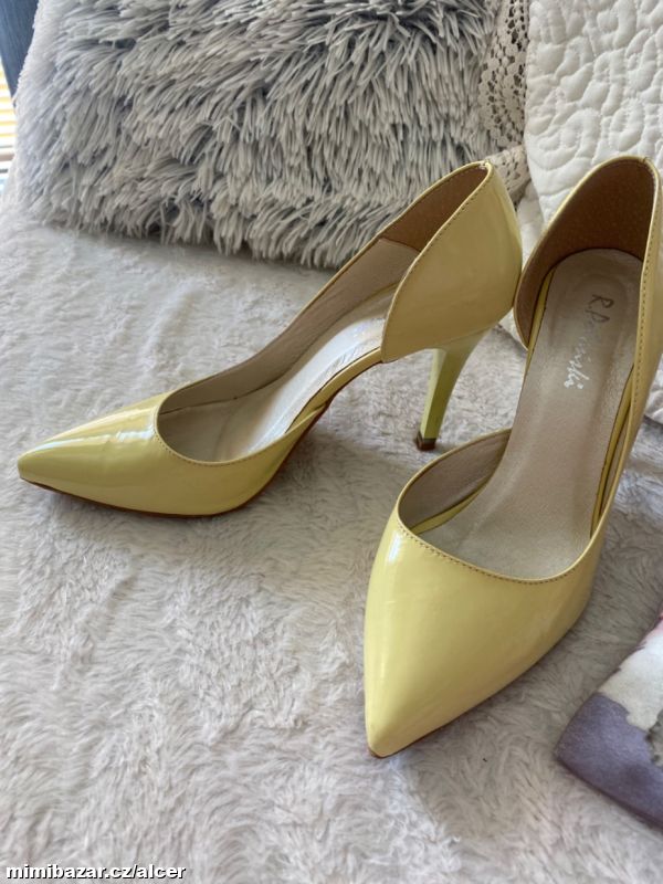 ★★★KRÁSNÉ KOŽENÉ ŽLUTÉ LODIČKY ★★★