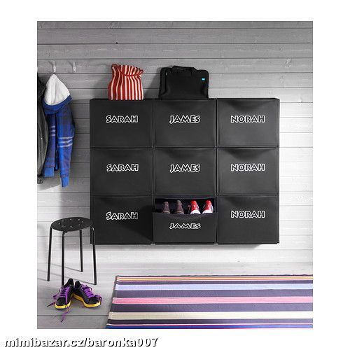 2x ČERNÁ nástěnná skříňka /botník na ukládání věcí