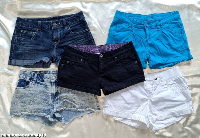 KRAŤASY: riflové/džínové, černé, bílé, modré