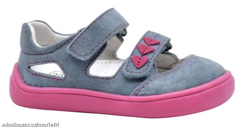 Letní kožené barefoot sandály Protetika TERY jeans