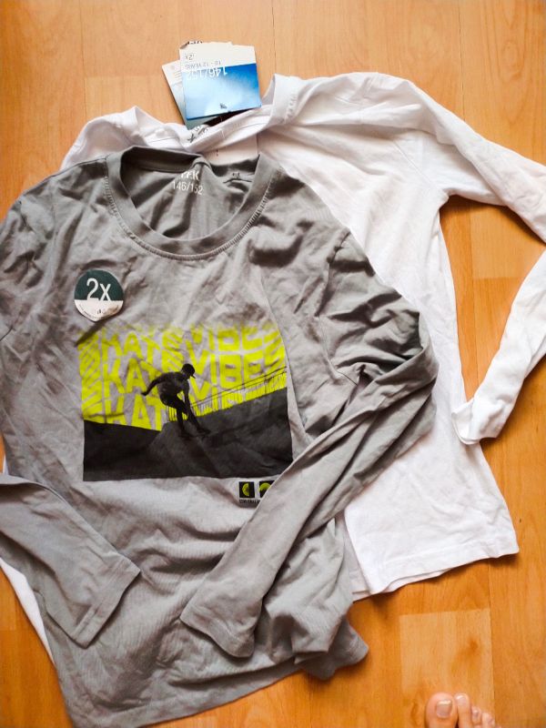 2x Chlapecké tričko dlouhý rukáv 146/152