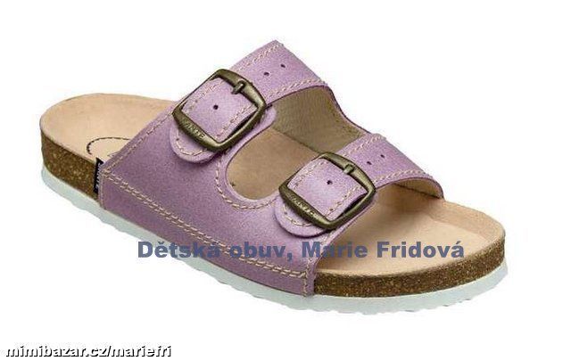 Korkáče, dětské pantofle D/21/76/BP fialová