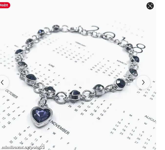 Střibrno-modrý náramek Crystal