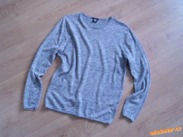 Šedý melírovaný slabý svetr svetřík FSBN vel. L/40