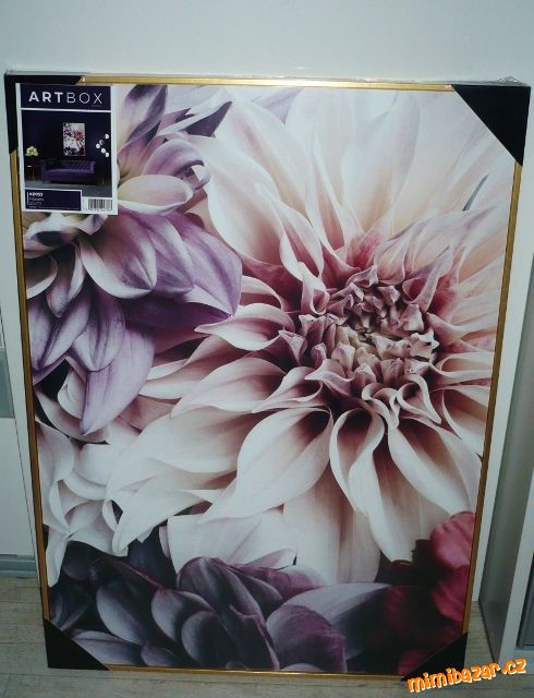 N.O.V.Ý. OBRAZ KVĚTY 70X50 CM ZASKLENÝ