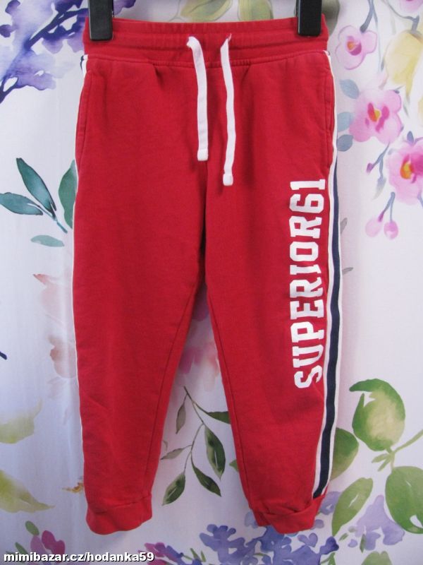Bavlněné červené tepláky TERRANOVA, unisex