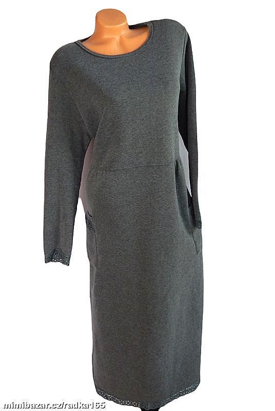 Teplákové teplé šaty s madeirou vel.5XL/50