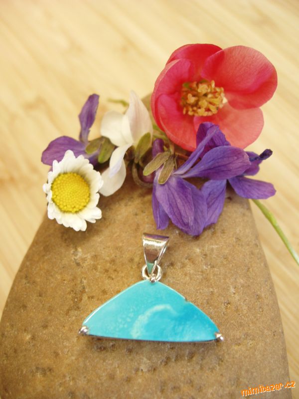 Kousek nebe - luxusní top pravý Tyrkys ve stříbře