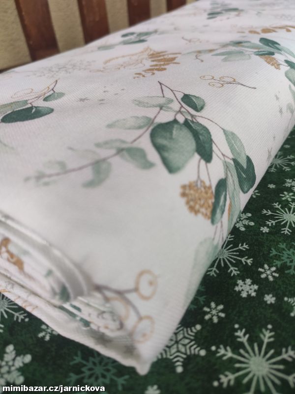 metráž, Vánoce - větvičky se zlatým glitterem