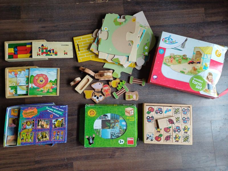 Dřevěné kostky mix