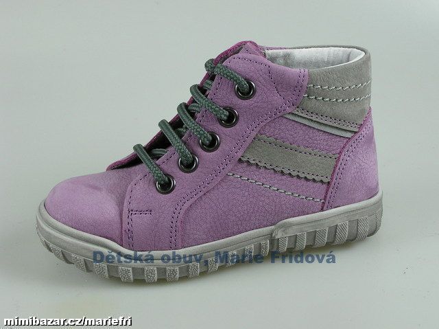 Celoroční kožená kotníková obuv ESSI 2445 lila